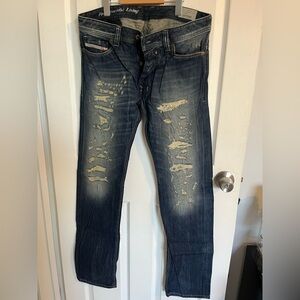 Men's Diesel Distressed Blue Jeans Size W31L32